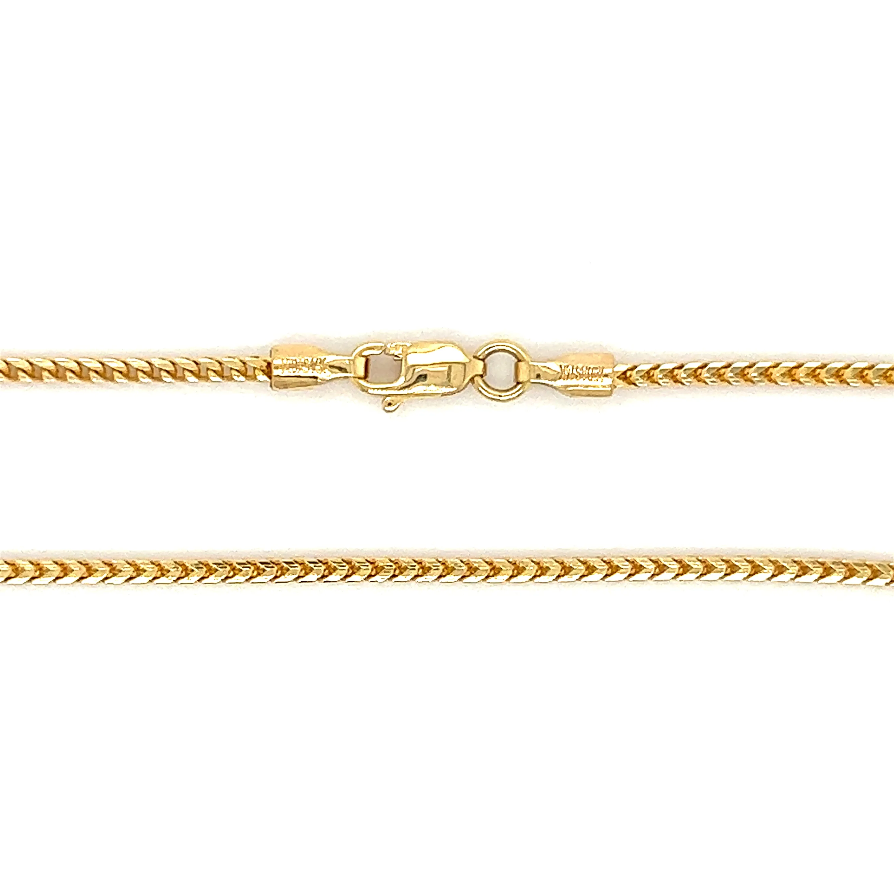 Franco Chain 1.55mm with 24in Length in 14K Yellow Gold