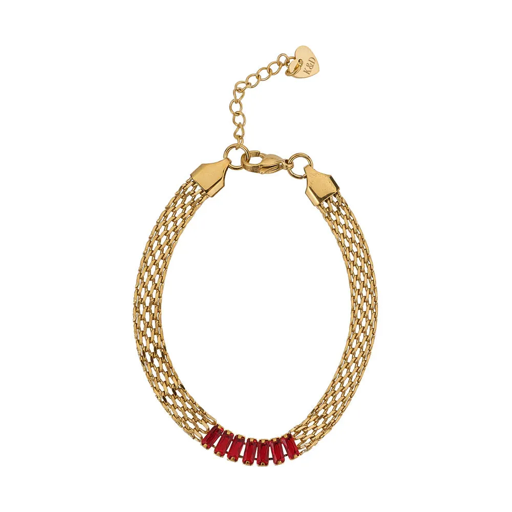 Garnet Mesh Bracelet- Knight & Day Jewellery