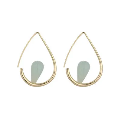 Gia Amazone Aventurine Hoops- Knight & Day Jewellery