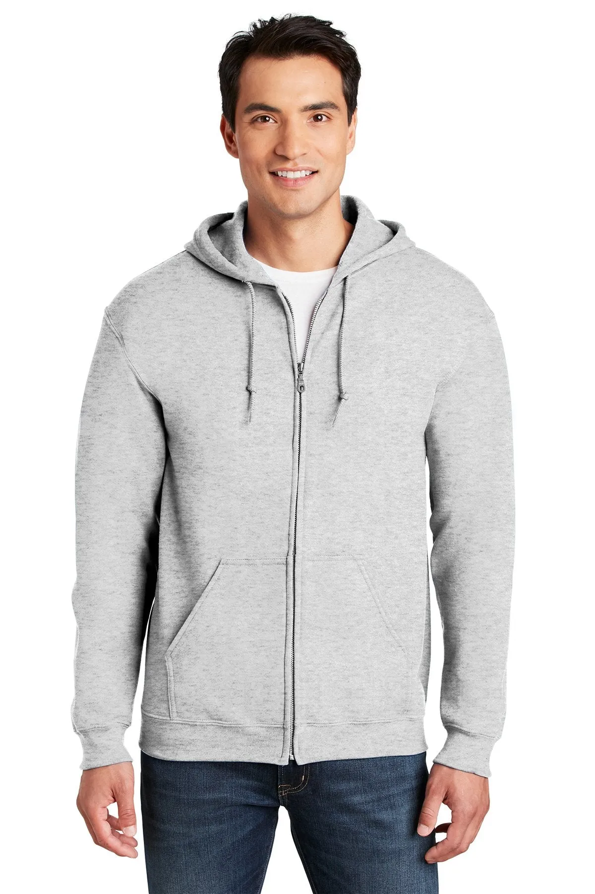 Gildan Heavy Blend Full Zip Hooded Sweatshirt Ash Grey