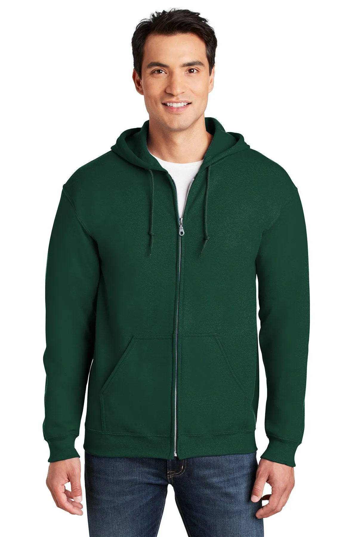 Gildan Heavy Blend Full Zip Hooded Sweatshirt Forest Green