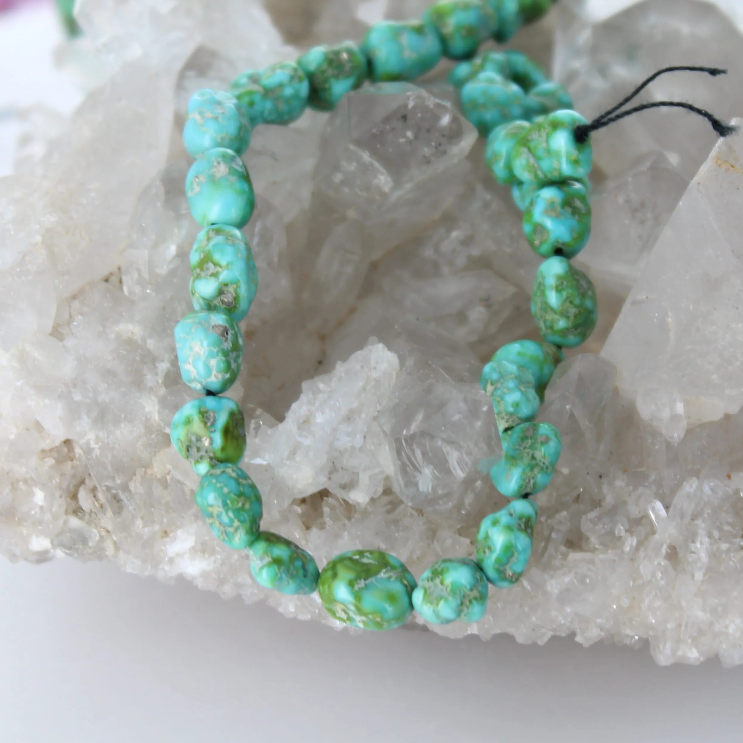 Goirgeous Sonoran Gold Turquoise Beads Blue and Lime 8