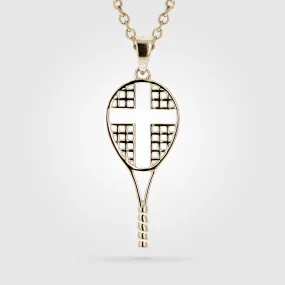 Gold Mini Love All Tennis Cross