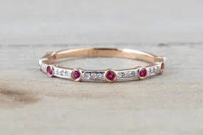 Gold Round Cut Ruby Diamond Ring ASPBR010064