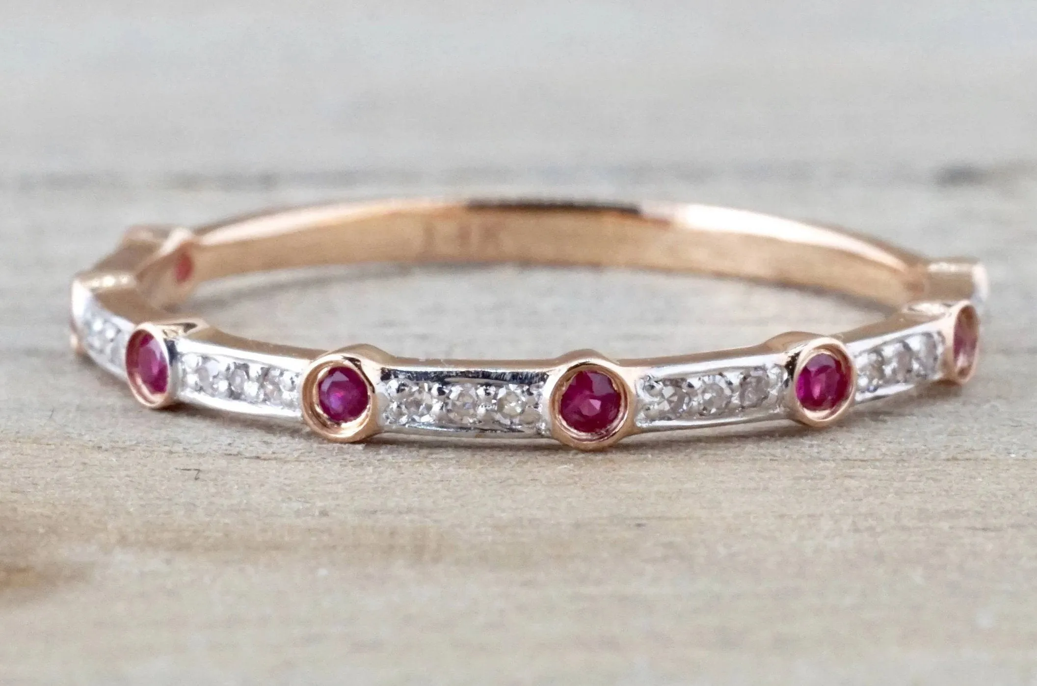 Gold Round Cut Ruby Diamond Ring ASPBR010064