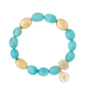 Gold Rush Kingman Turquoise Nugget Stretch Bracelet