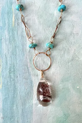 Gold  Turquoise  Rut Quartz