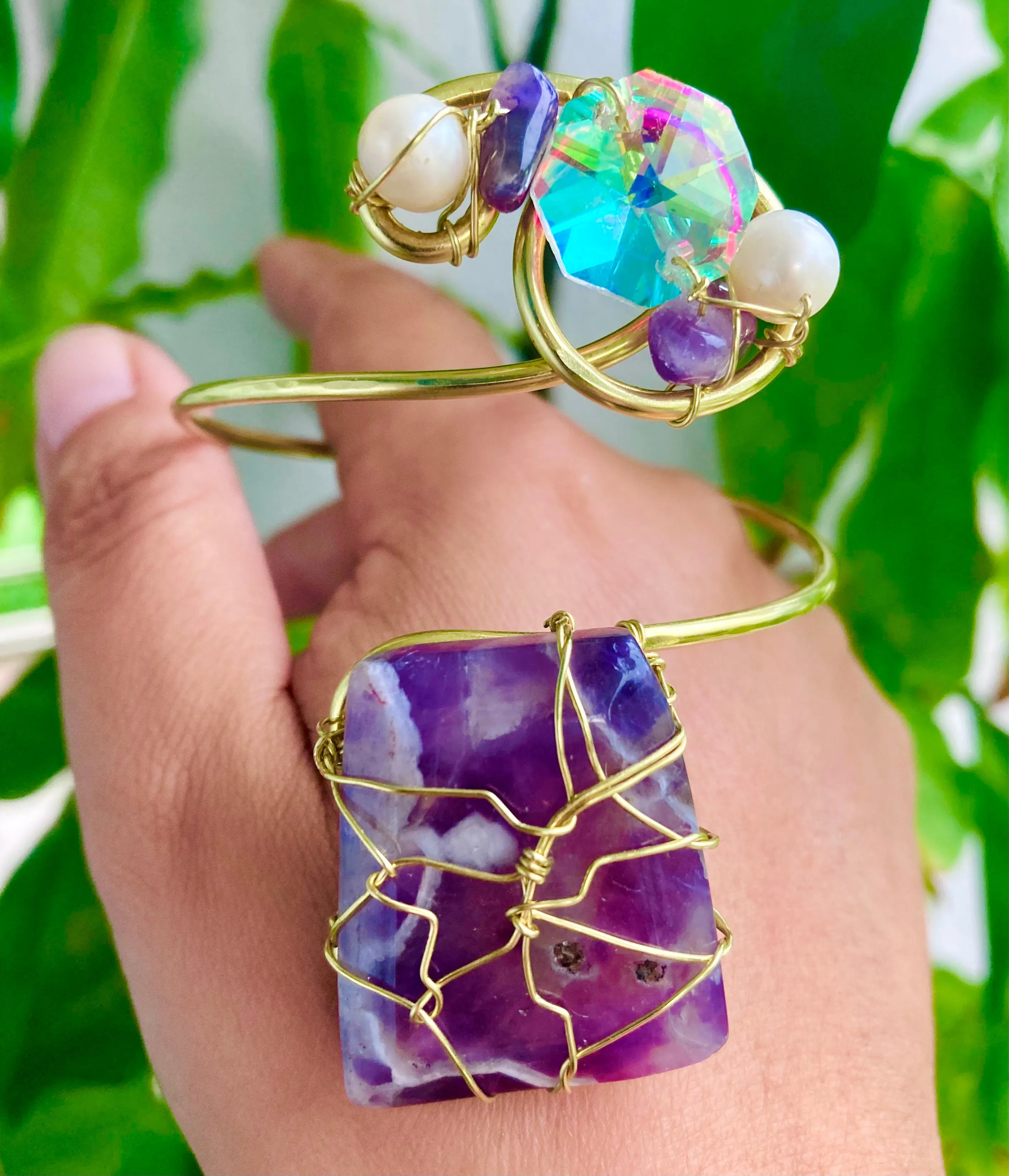 Golden Amethyst Dream Cuff