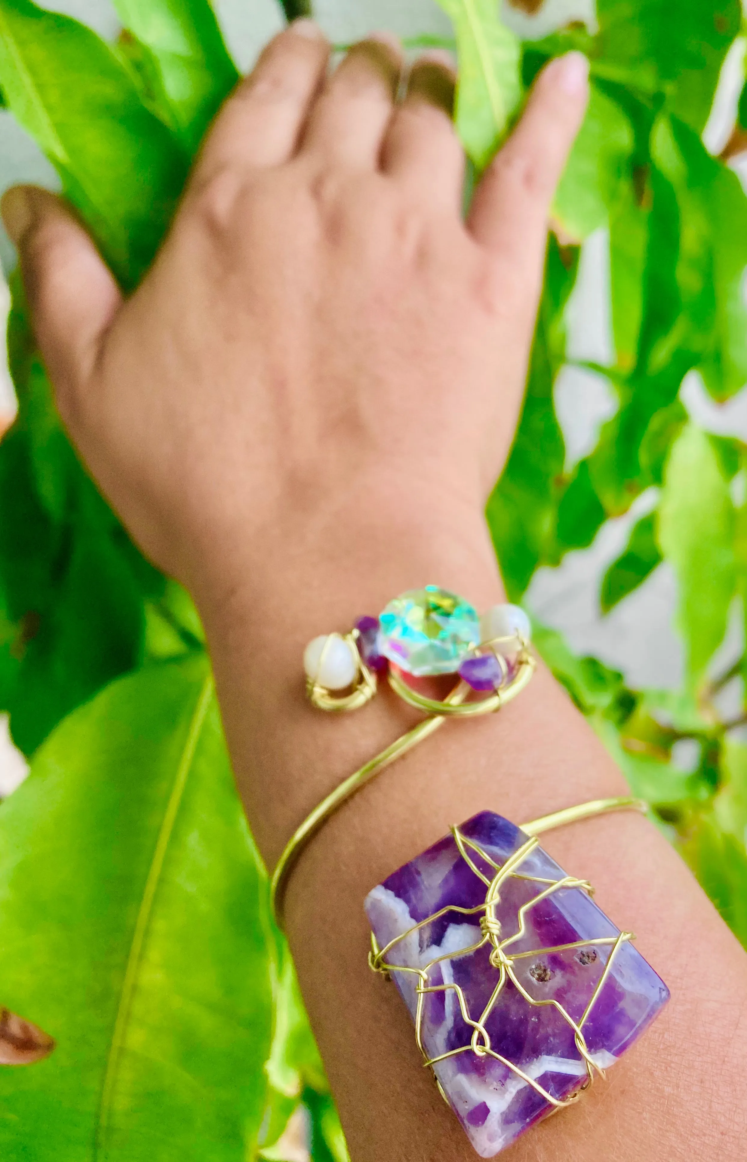 Golden Amethyst Dream Cuff