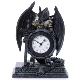 Gothic Armoured Dragon Mantle Clock DRG28