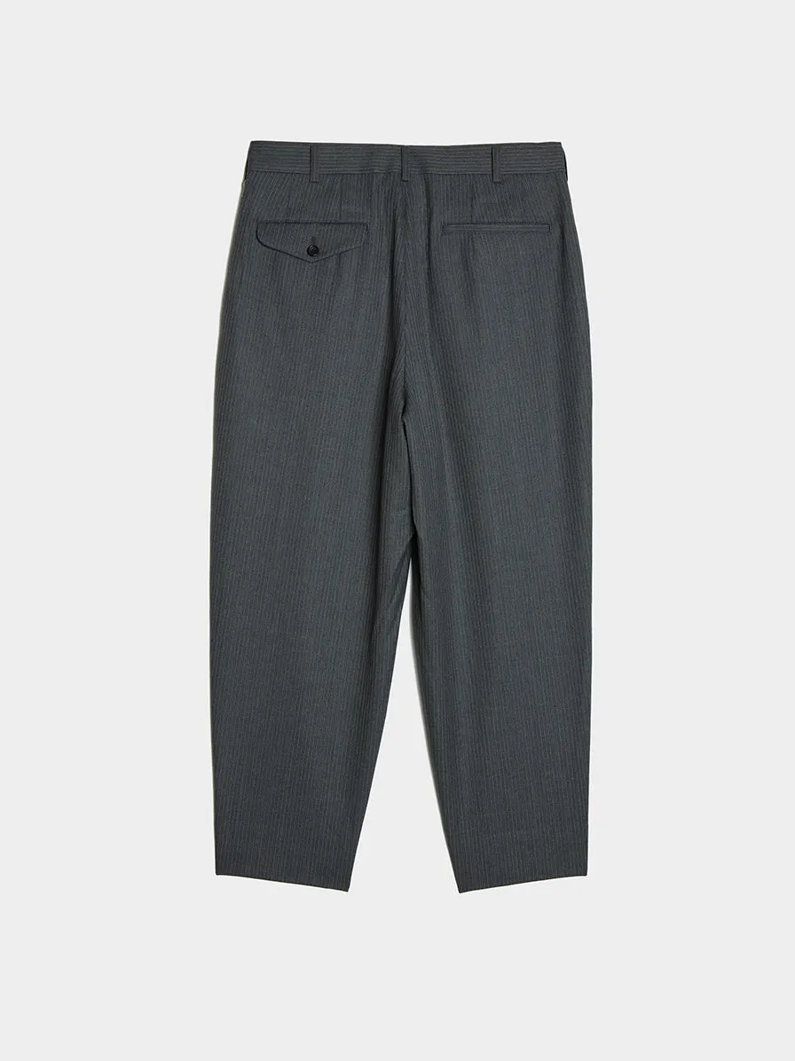 Gray Stripe Wool Pant, Gray Stripe