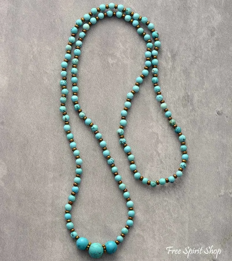 Handmade Turquoise Bead Bracelet / Necklace