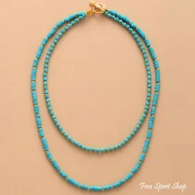 Handmade Turquoise Howlite Two Layer Necklace