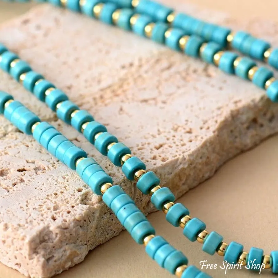 Handmade Turquoise Howlite Two Layer Necklace