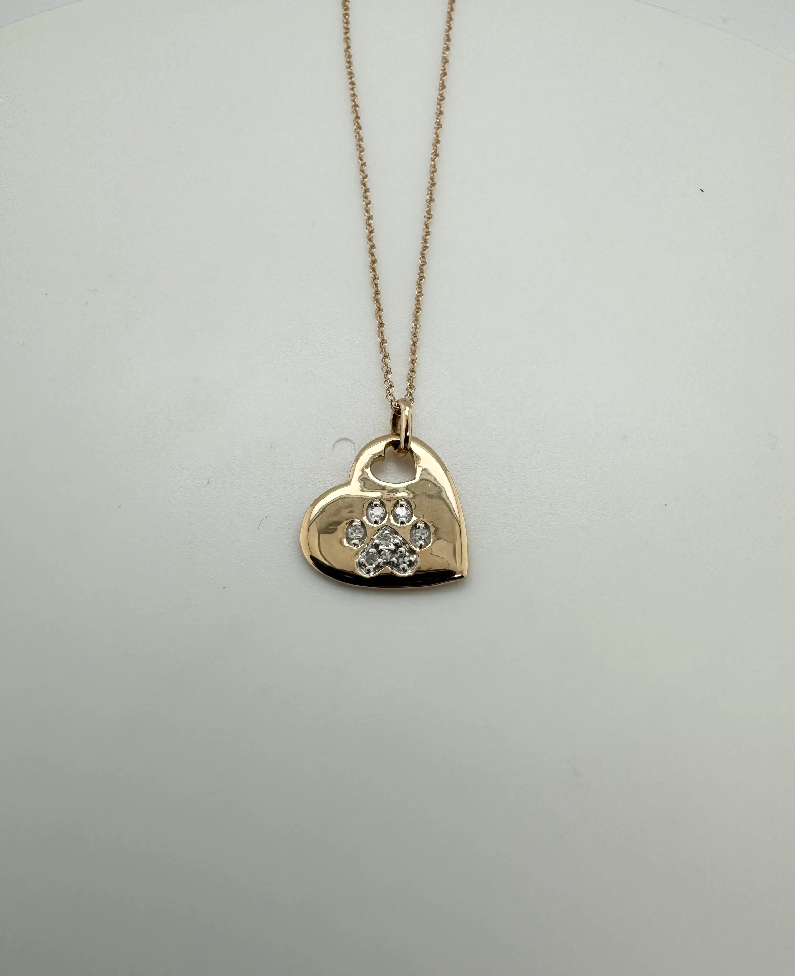 Heart Paw Print Pendant