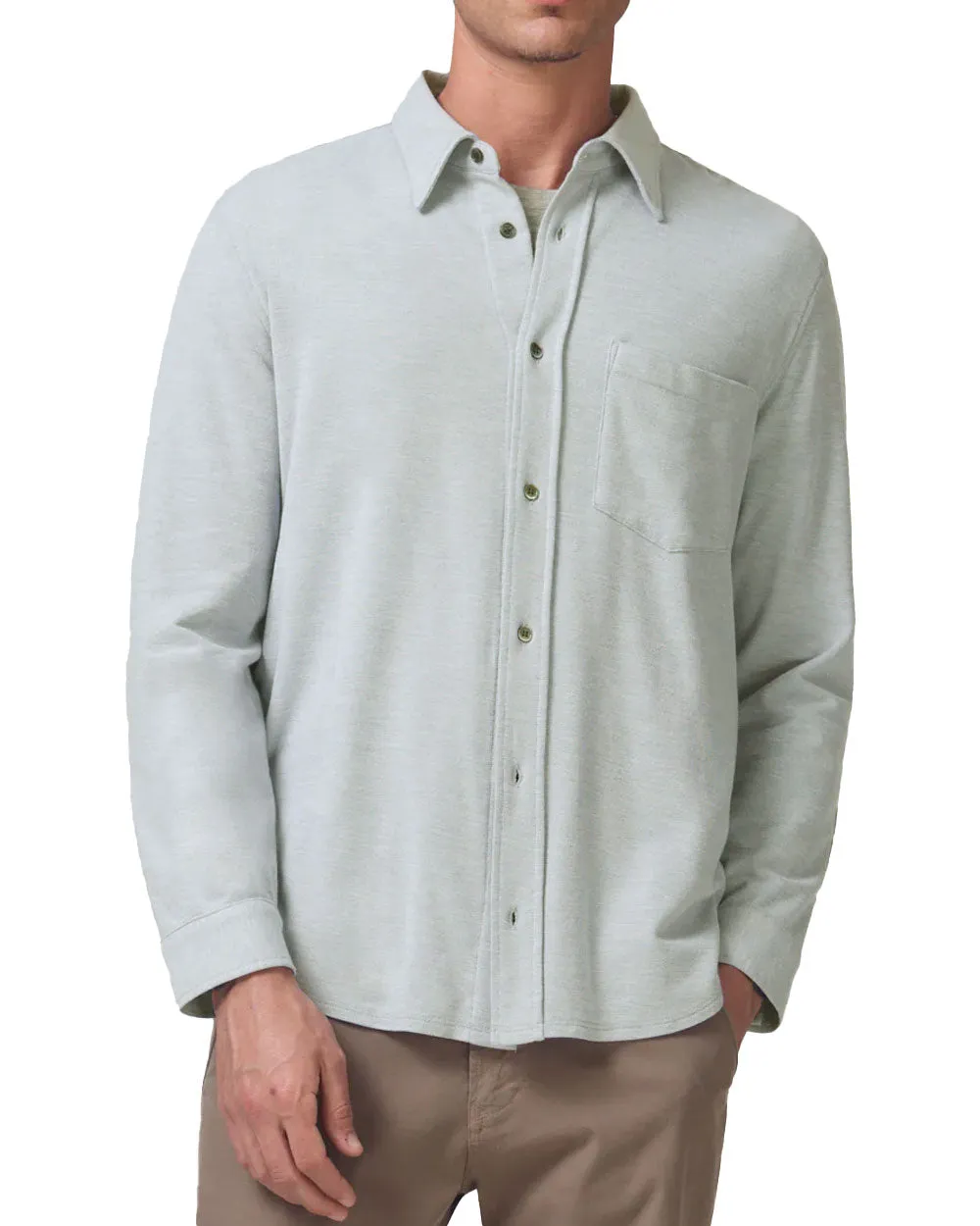 Heather Grey Channing Pique Cotton Blend Sportshirt