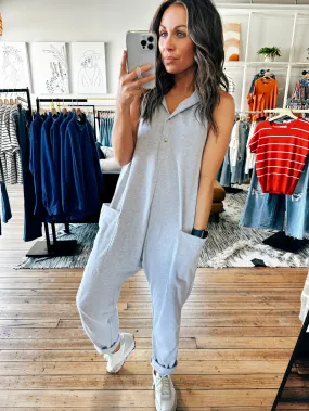 Heather Sleeveless Hooded Jumpsuit