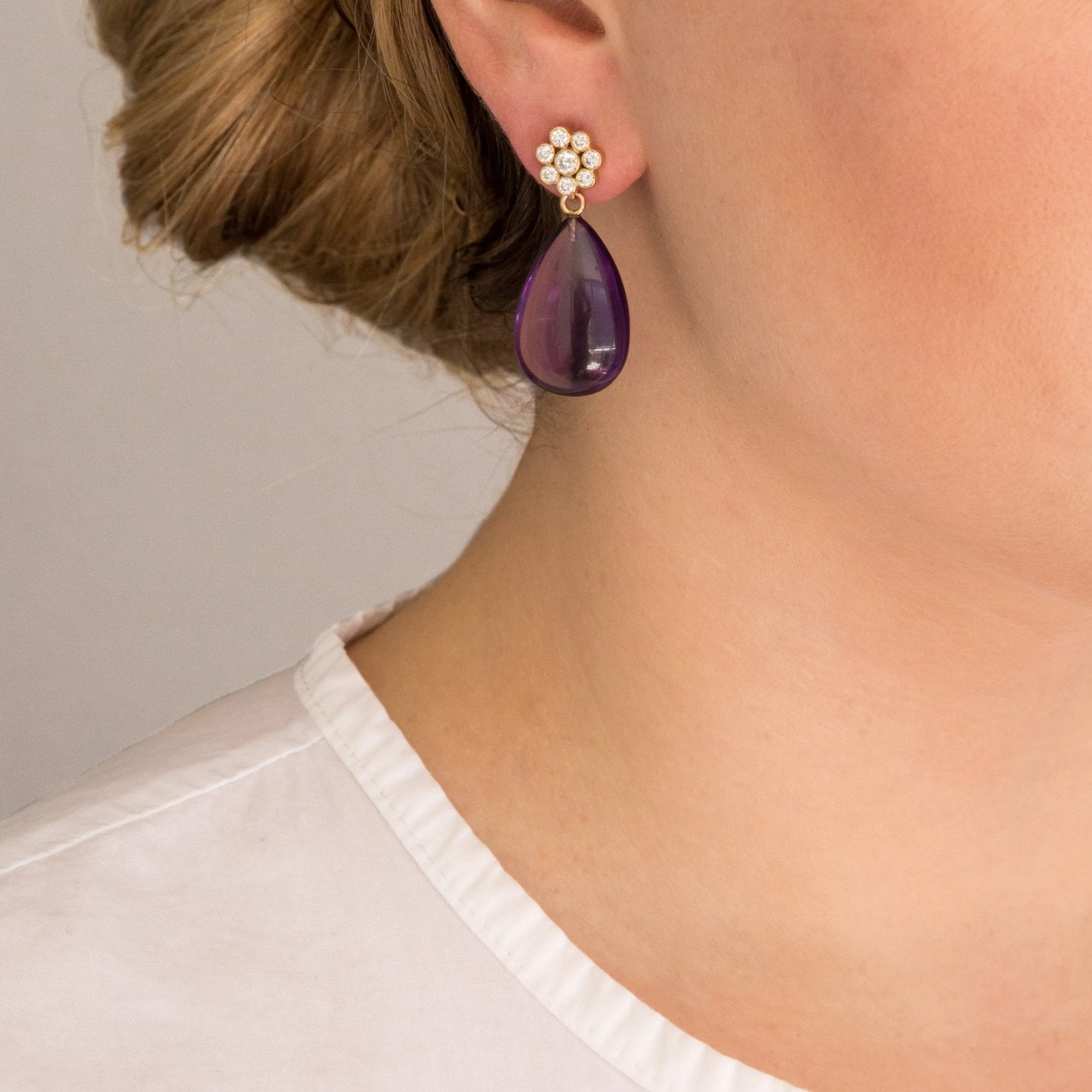 Helen Amethyst Teardrop Earring Drops