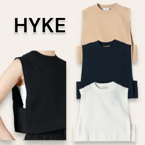 Hyke  |Sleeveless Plain Cotton Tanks & Camisoles