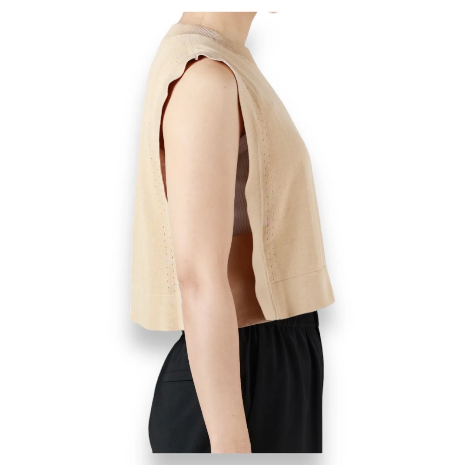 Hyke  |Sleeveless Plain Cotton Tanks & Camisoles