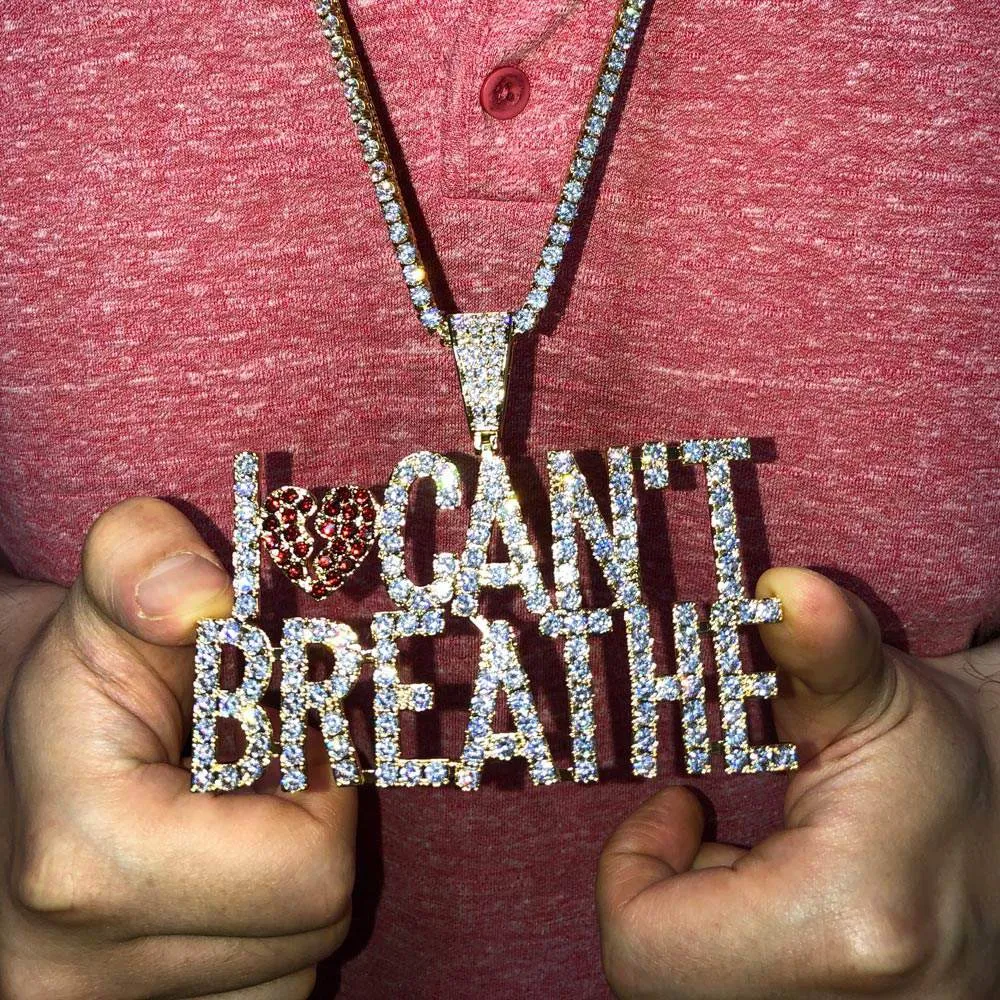 I Can't Breathe Bling Bling Hip Hop Pendant