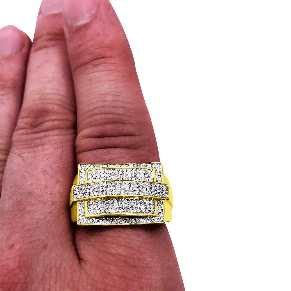 Ice Stripe Box .60cttw Diamond 10K Yellow Gold Ring