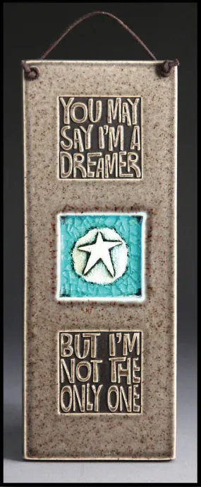 I'm a Dreamer Glass Tile in Gray