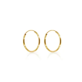 Infinity Hoops 12mm 14K Yellow