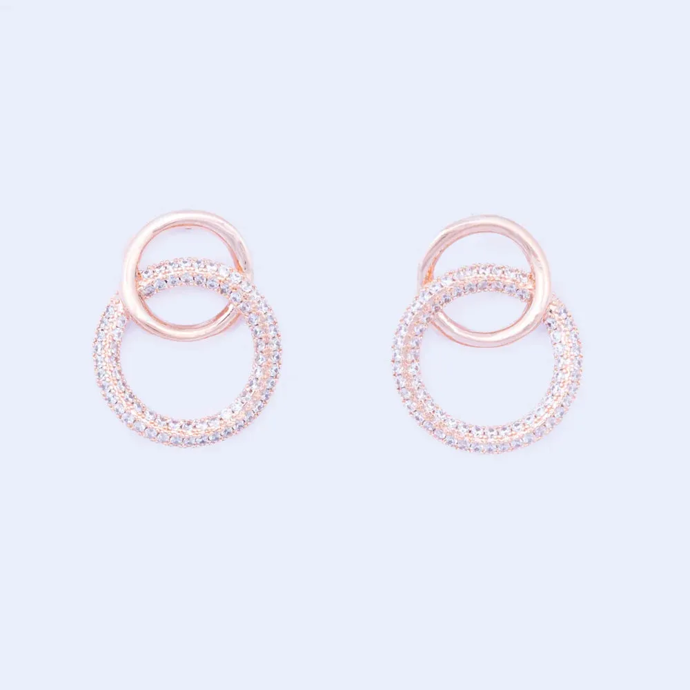 Interlinking Circles Rose Gold Earrings- Knight & Day Jewellery