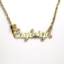 JBSA6NHG - Personalized Gold Stainless Steel Name Necklace with a Heart