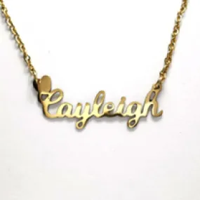 JBSA6NHG - Personalized Gold Stainless Steel Name Necklace with a Heart