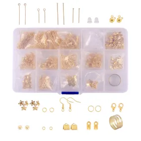 Jewelry Making Kit, Jewelry Making Findings, With Jump Ring Opener, Golden, Alloy