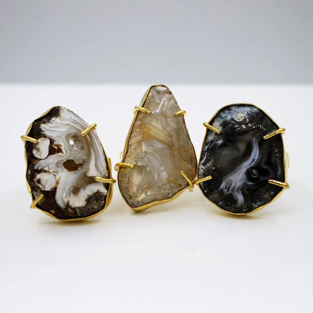 Jiro Druzy Agate Ring