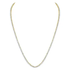 Keene Jewelers 10kt Yellow Gold Mens Round Diamond Studded 26-inch Tennis Chain Necklace 11-3/8 Cttw