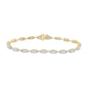 Keene Jewelers 14kt Yellow Gold Womens Round Diamond Fashion Bracelet 2 Cttw