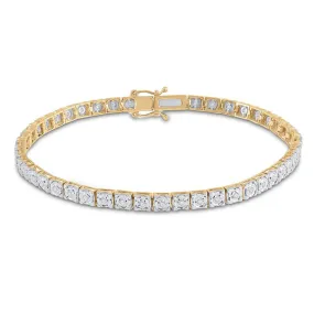 Keene Jewelers 14kt Yellow Gold Womens Round Diamond Tennis Bracelet 1/3 Cttw