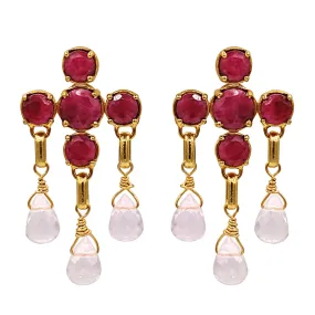 Kenji Ruby Cross Earrings