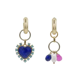 Kira Lapis Heart Earrings