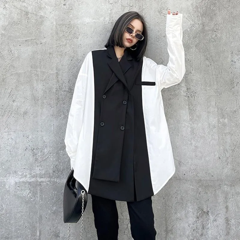 Kumiko Loose Notched Collar Long Sleeve Shirt