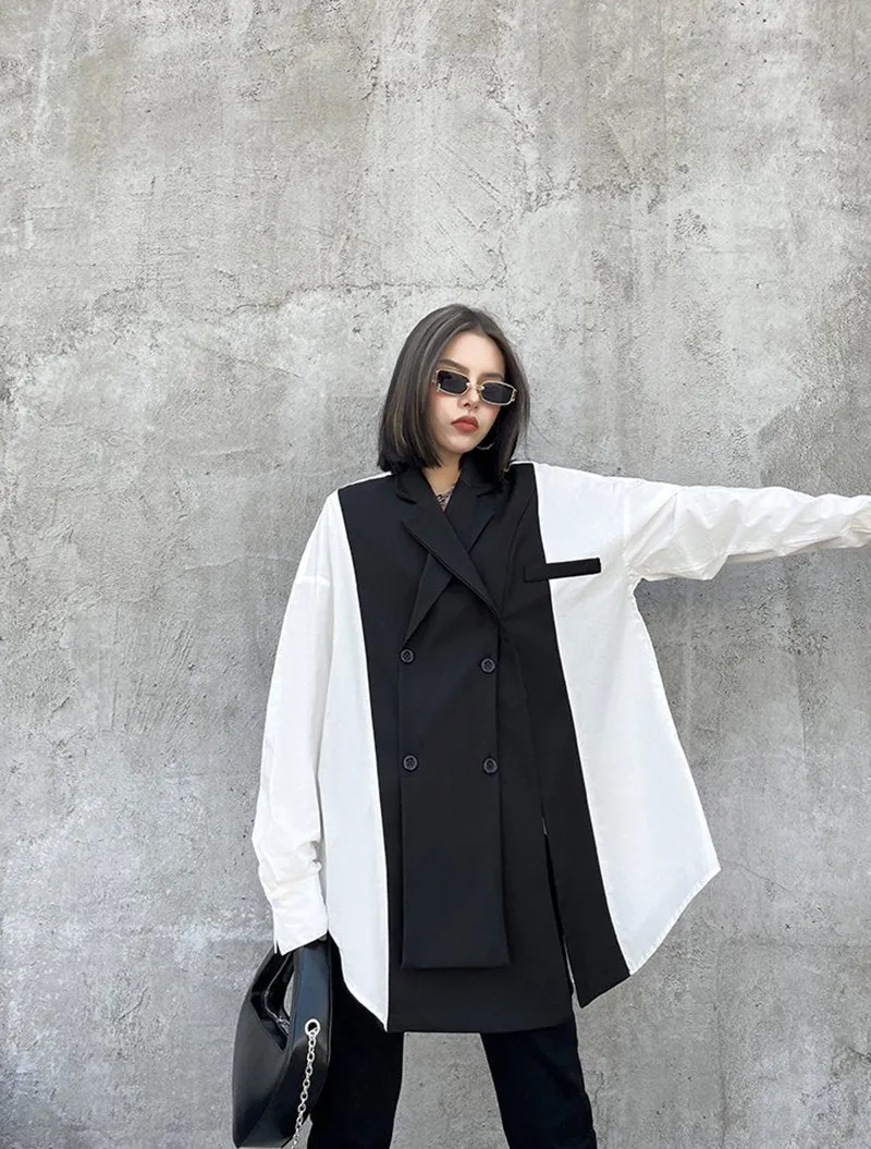 Kumiko Loose Notched Collar Long Sleeve Shirt