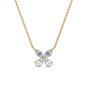 Lab Grown Diamond Flower Pendant Necklace