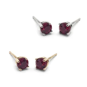 Lab Ruby Earrings