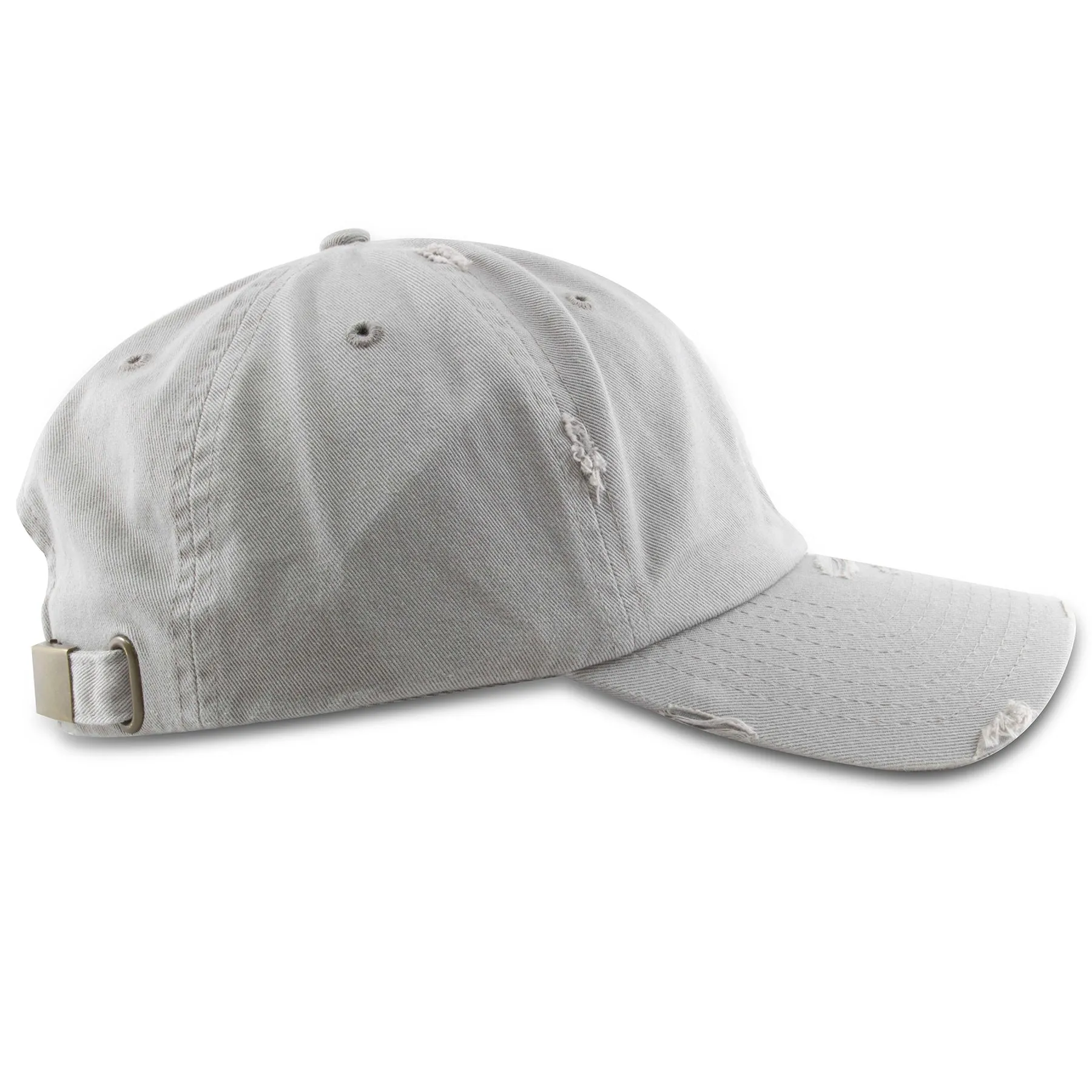 Light Gray Blank Distressed Dad Hat