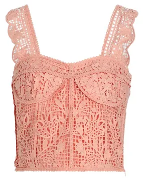 Light Pink Guipure Sleeveless Corset