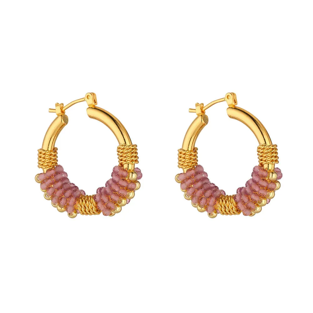 Lilac Cluster Hoops- Knight & Day Jewellery