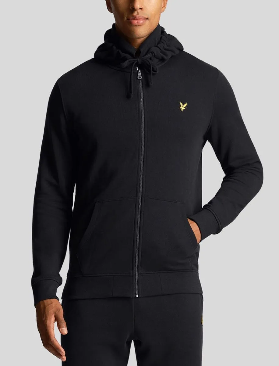 Lyle & Scott Zip Through Hooded Sweatshirts Jet Black