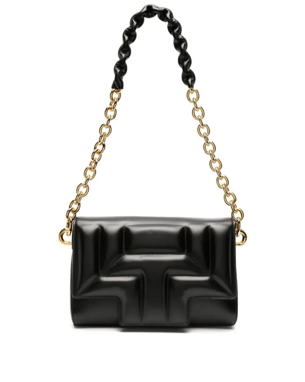 Medium Quilted Shoulder Bag in Black