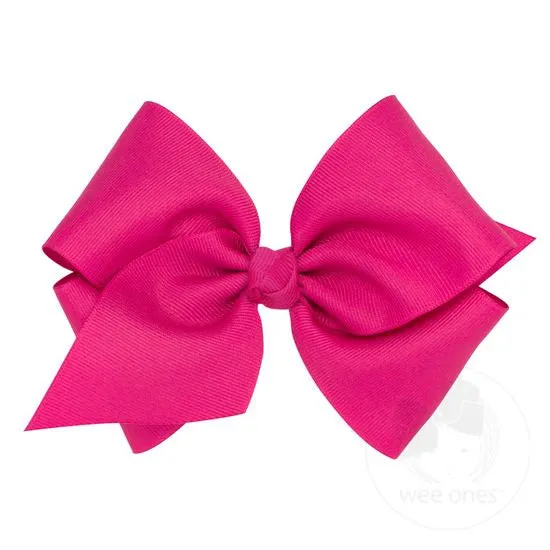 Mini King Classic Grosgrain Bow- Shocking Pink