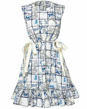 Multicolor Sucre Porcelana Sleeveless Bow Mini Dress