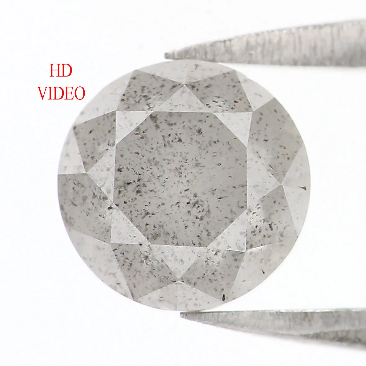 Natural Loose Round Milky Gray Color Diamond 1.36 CT 6.40 MM Round Shape Brilliant Cut Diamond L8489